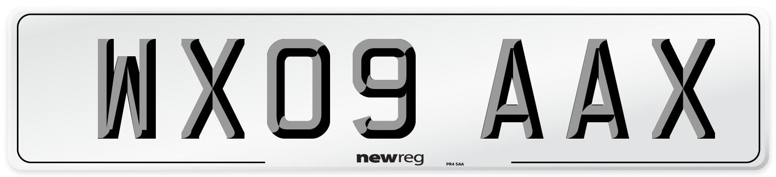 WX09 AAX Number Plate from New Reg